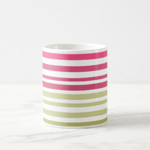 striped olive pink coffee mug
