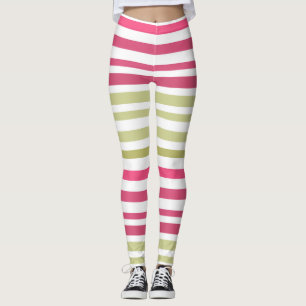 striped olive pink leggings