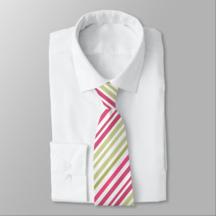 striped olive pink neck tie