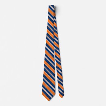 Striped Orange And Blue Ties For Men by Kullaz at Zazzle