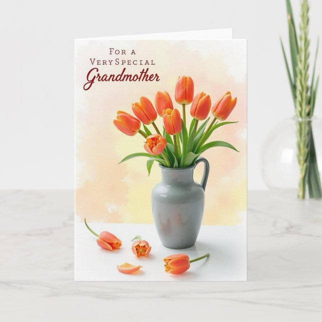Striped Orange Blossom View Card (Front)