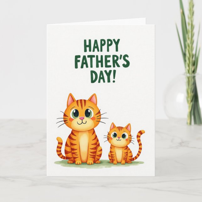Striped Orange Fathers Day Card (Front)