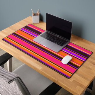 Striped Orange ,Magenta & Purple Desk Mat