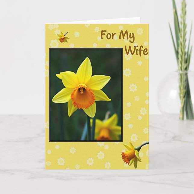 Striped Orange Yellow Bloom Card (Front)