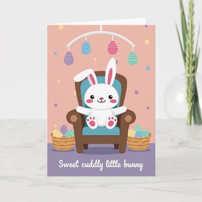 Striped Ornament Rabbit Card (Front)