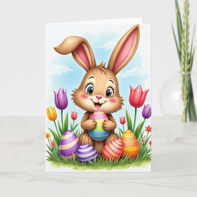 Striped Ornament Spring Card (Front)