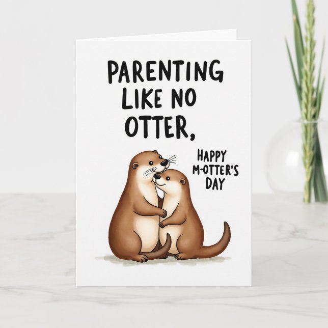 Striped Otter Parenting Card (Front)