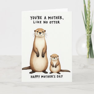Striped Otters Mothers Day Card