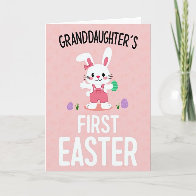 Striped Oval Rabbit Celebration Card (Front)