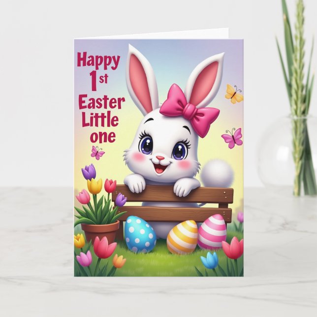 Striped Oval Springtime Card (Front)