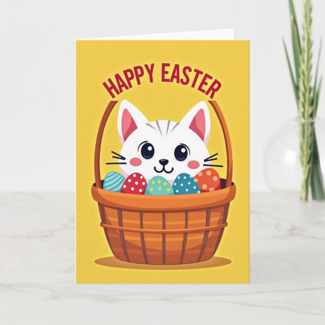 Striped Ovoids Festive Feline Card (Front)