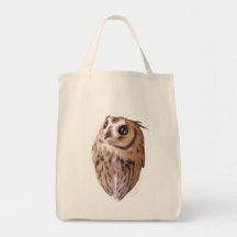 Striped owl Shopping Tote