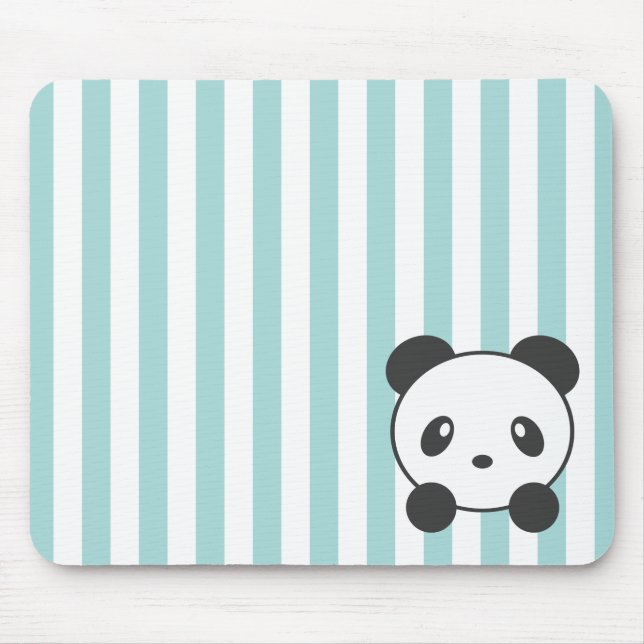 Striped Panda Mouse Pad (Front)