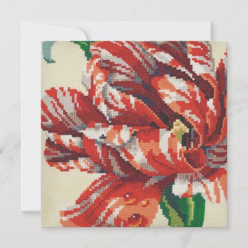 Striped Parrot Tulip Big Stitch Card