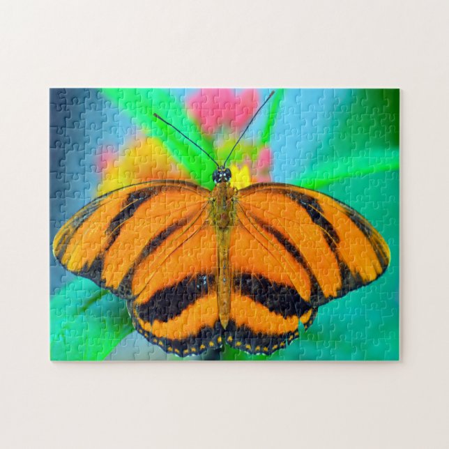 Striped Passion Flower Butterfly. Jigsaw Puzzle (Horizontal)
