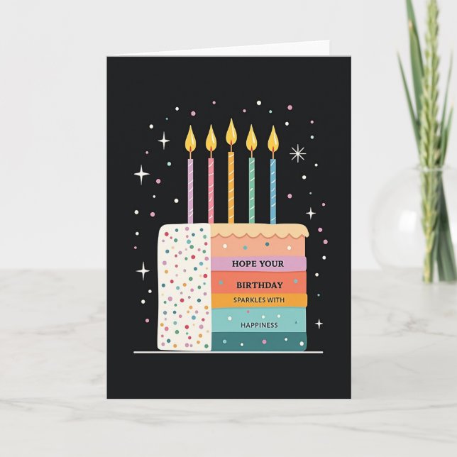 Striped Pastel Cake Card (Front)