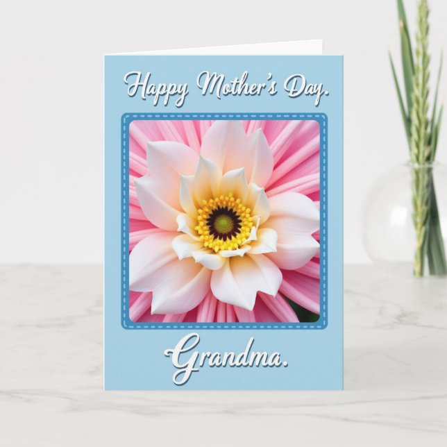 Striped Pastel Flower Card (Front)