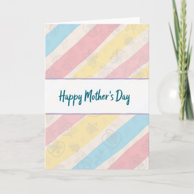 Striped Pastel Greeting Card (Front)