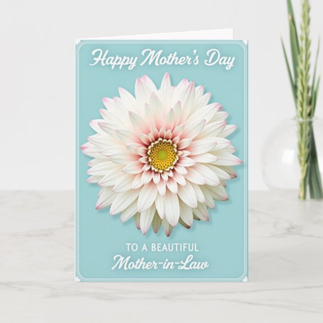 Striped Pastel Peach Blossom Card (Front)