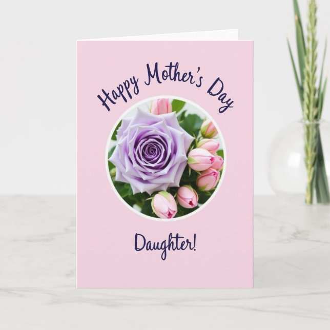Striped Pastel Purple Bloom Card (Front)
