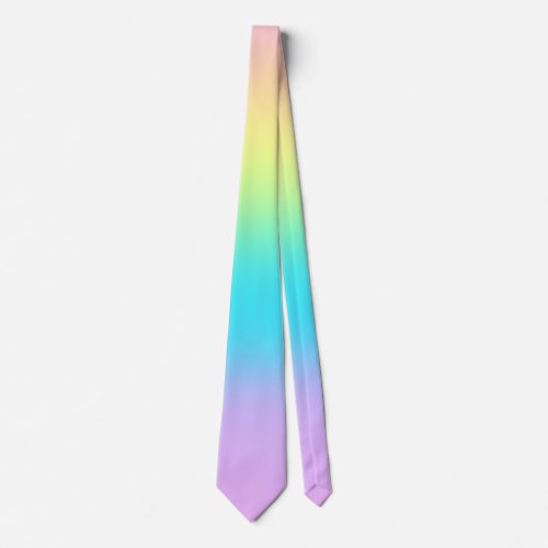 Striped Pastel Rainbow Gradient Necktie
