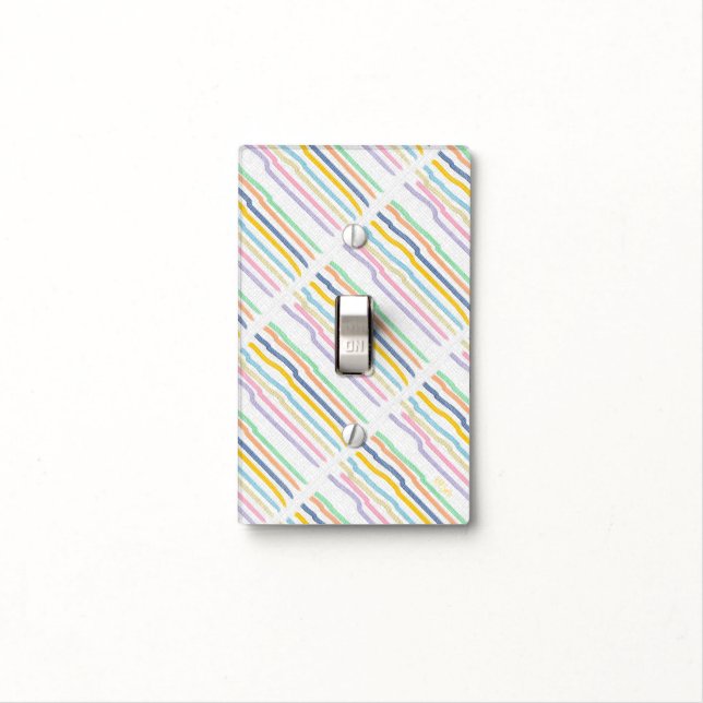 Striped Pastels Light Switch Cover (In Situ)