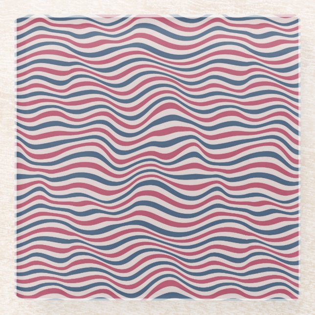 Striped pattern 2 glass coaster (Front)