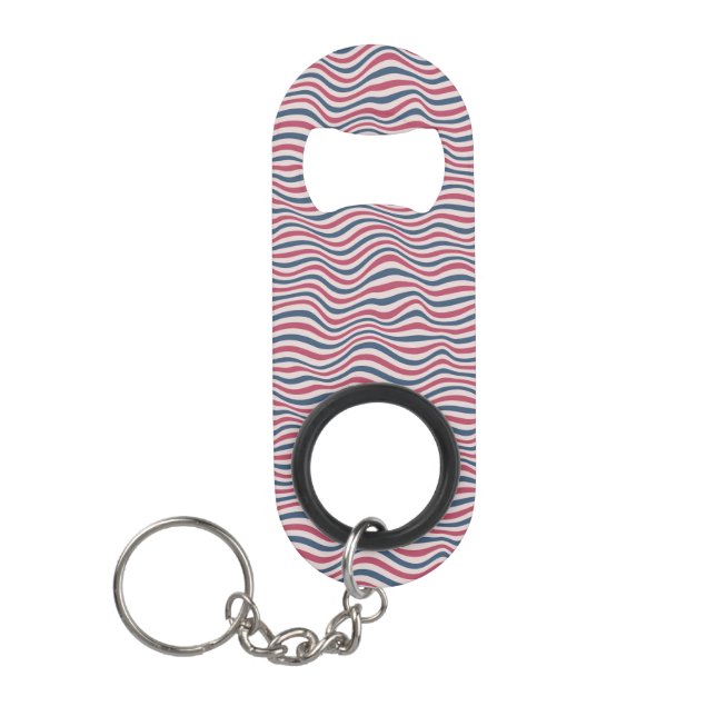 Striped pattern 2 keychain bottle opener (Front)