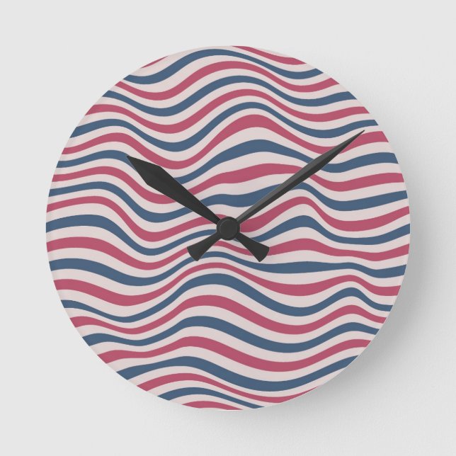 Striped pattern 2 round clock (Front)