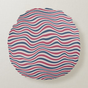 Striped pattern 2 round pillow