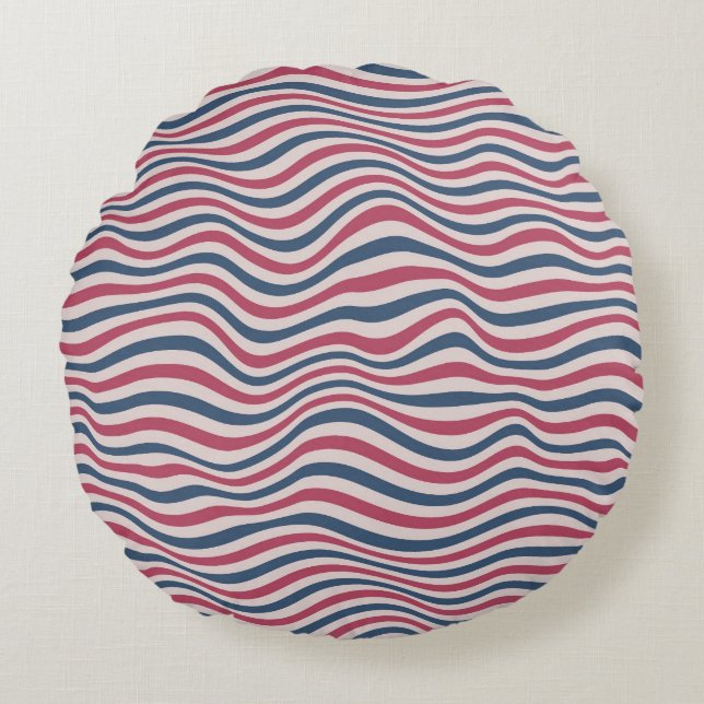 Striped pattern 2 round pillow (Front)