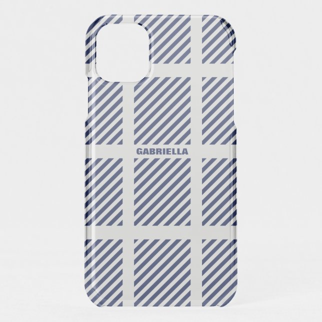 Striped Pattern And Name Uncommon iPhone Case (Back)