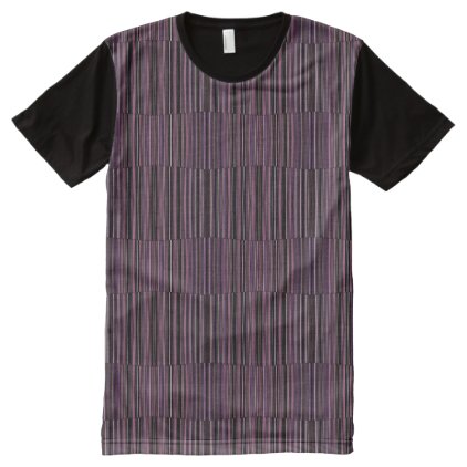 Striped Pattern Black Purple Pink Elegant All-Over-Print Shirt