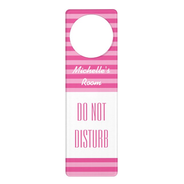 Striped pattern door hanger | Do not disturb sign (Front)