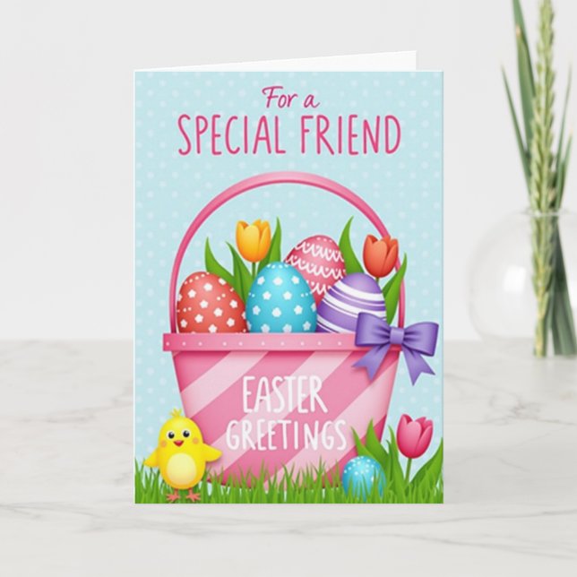 Striped Pattern Easter Card (Front)
