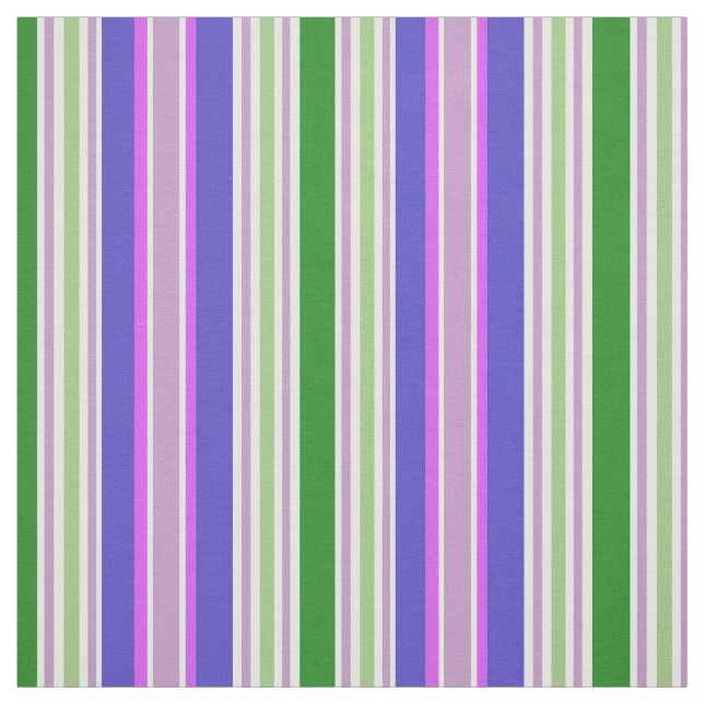 Striped Pattern Fabric | Purple Green Stripes (Swatch)