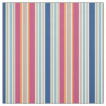 Striped Pattern Fabric | Tan  Pink Blue Stripes