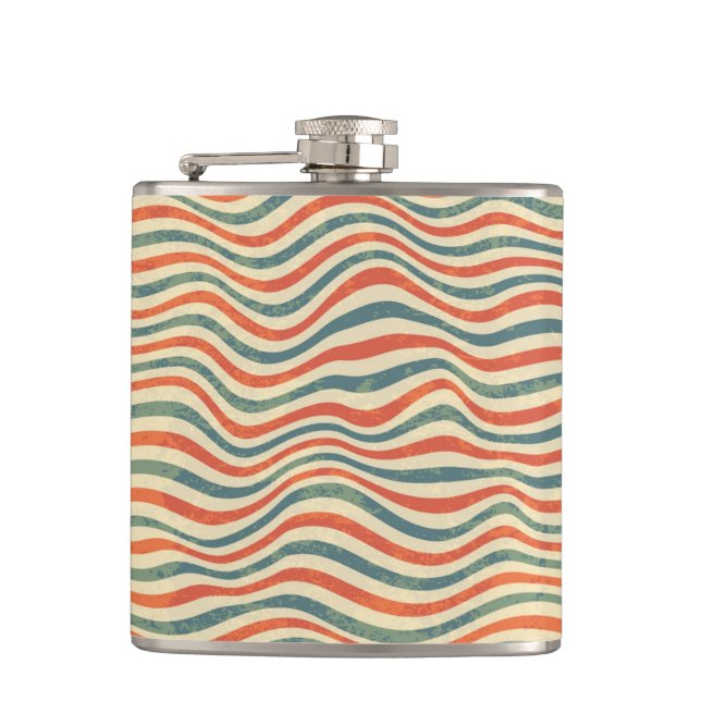 Striped pattern hip flask (Front)