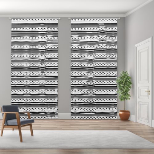 Striped pattern horizontal with stars blackout curtains
