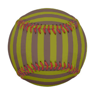 Striped pattern in chocolate brown and olive green baseball