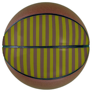 Striped pattern in chocolate brown and olive green basketball