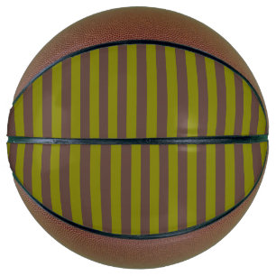 Striped pattern in chocolate brown and olive green basketball