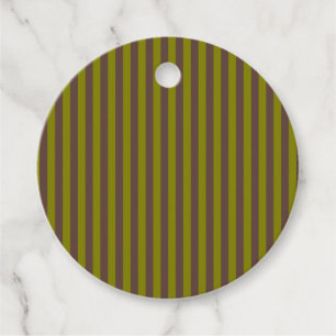 Striped pattern in chocolate brown and olive green favor tags