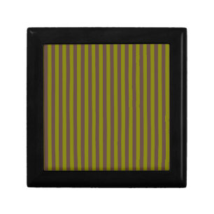 Striped pattern in chocolate brown and olive green gift box
