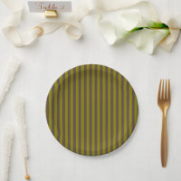 Striped pattern in chocolate brown and olive green