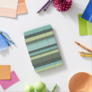 Striped Pattern in Cool Greens and Blues iPad Mini Cover
