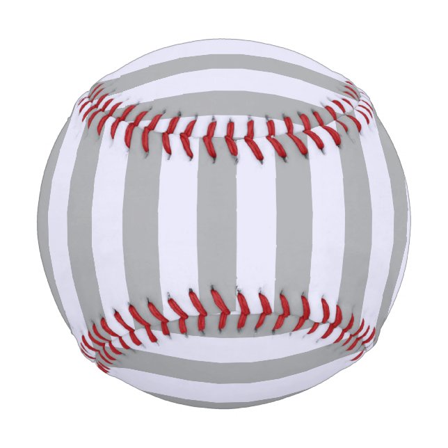Striped pattern in gray and lavender baseball (Front)