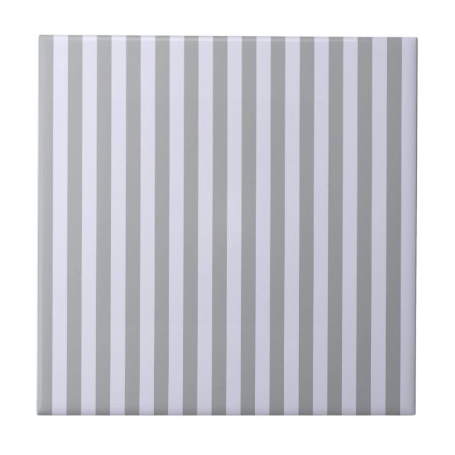 Striped pattern in gray and lavender ceramic tile (Front)