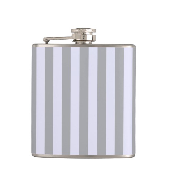 Striped pattern in gray and lavender flask (Front)