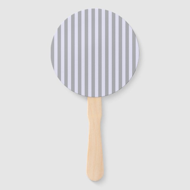 Striped pattern in gray and lavender hand fan (Front)